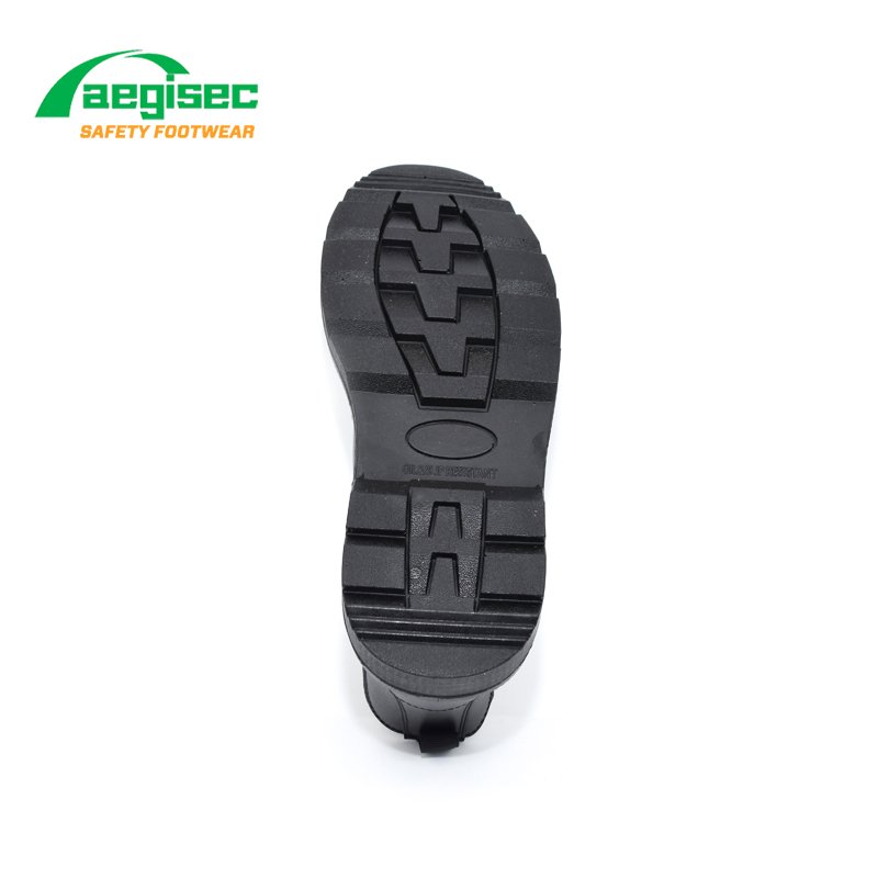 AEGISEC cow leather oil resistant non slip PU outsole steel toe cap men chelsea style slip on safety work boots
