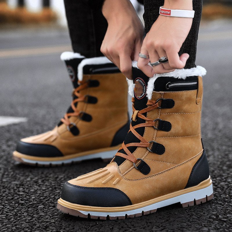 High Quality Custom Logo Custom Winter Boots Shoes Women Anti Skid Fluffy High Top Snow Boots For Cold Weather