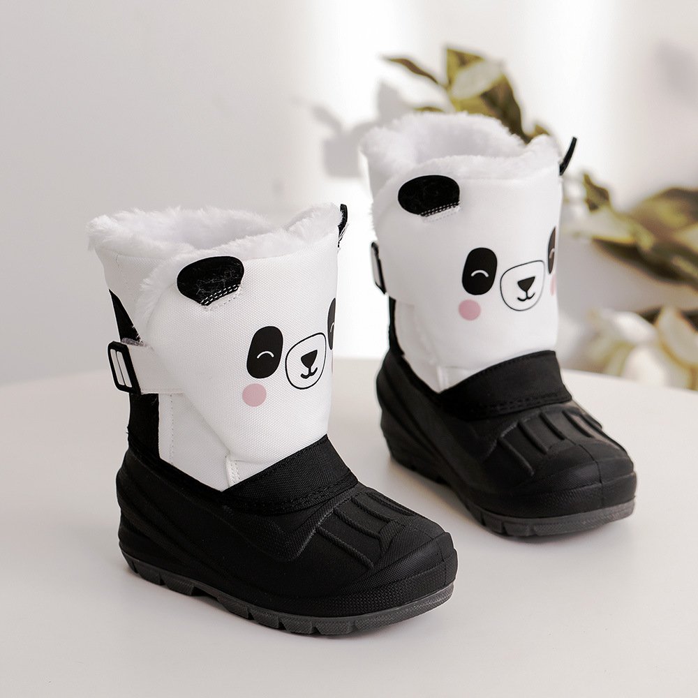 New Cute Thicken Cotton Shoes Baby Soft Waterproof Cartoon Boots Winter Children Snow Boots Boys Girls High-top Princess Boots