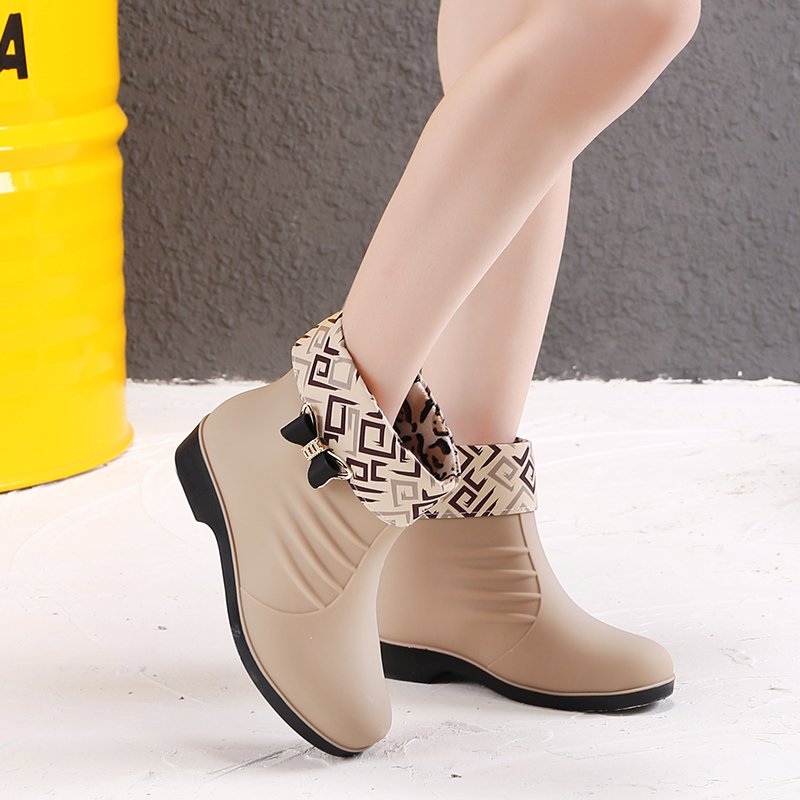 High Heel chuteira campo Rubber Plastic Female Rain Boots Shoes Snow Boots Waterproof For Woman