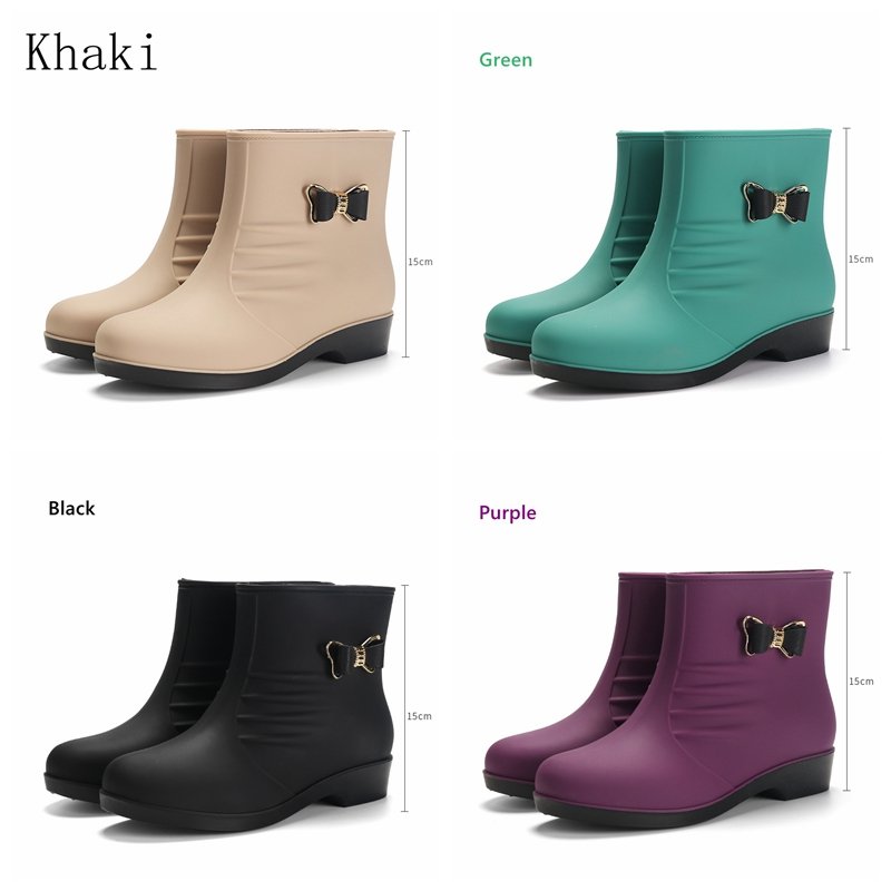High Heel chuteira campo Rubber Plastic Female Rain Boots Shoes Snow Boots Waterproof For Woman
