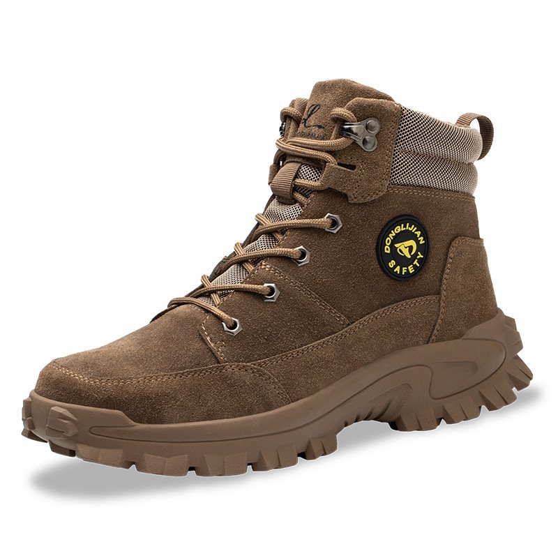industrial safety leather anti-slip anti-stab outdoor steel toe leather work safety boot zapatos punta de acero