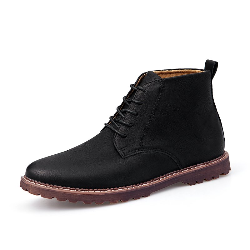 high quality new model men jockey boots real top leather lace-up martin shoes outdoor ankle bootie big size 47 brand oxford