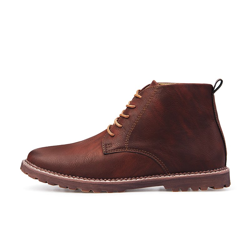 high quality new model men jockey boots real top leather lace-up martin shoes outdoor ankle bootie big size 47 brand oxford