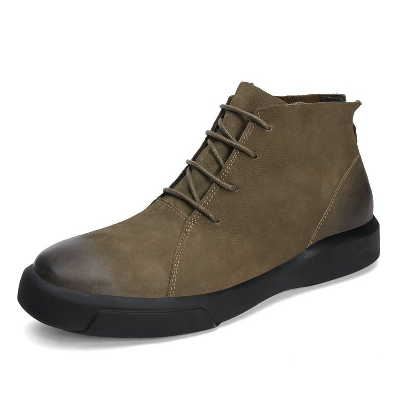 New design comfortable soft lining lace-up ankle boots men's outdoor winter boots