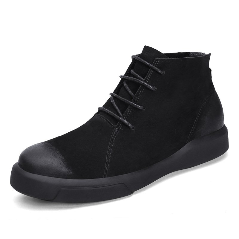 New design comfortable soft lining lace-up ankle boots men's outdoor winter boots