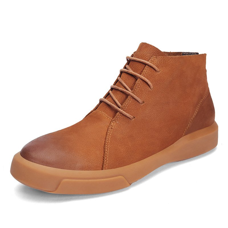 New design comfortable soft lining lace-up ankle boots men's outdoor winter boots