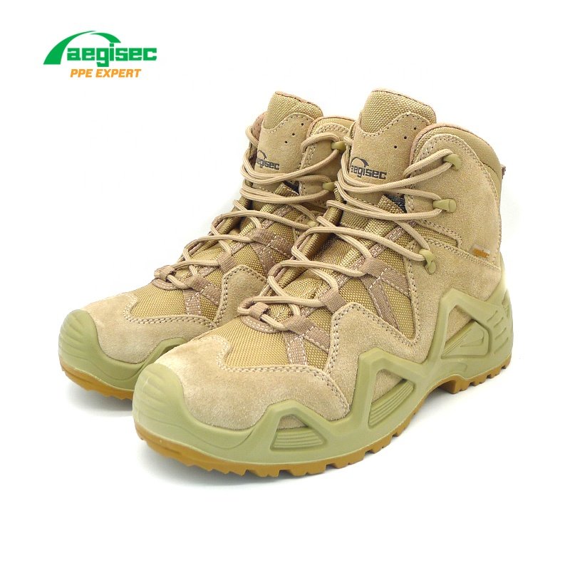 AEGISEC jungle boots cow suede desert boots men shoes slip resistant PU sole tactical desert boot for men