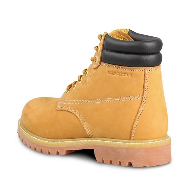 Customized Men's Genuine Leather Work Boots Waterproof Steel Toe Safety Shoes with Durable Fabric Insole Utility Construction