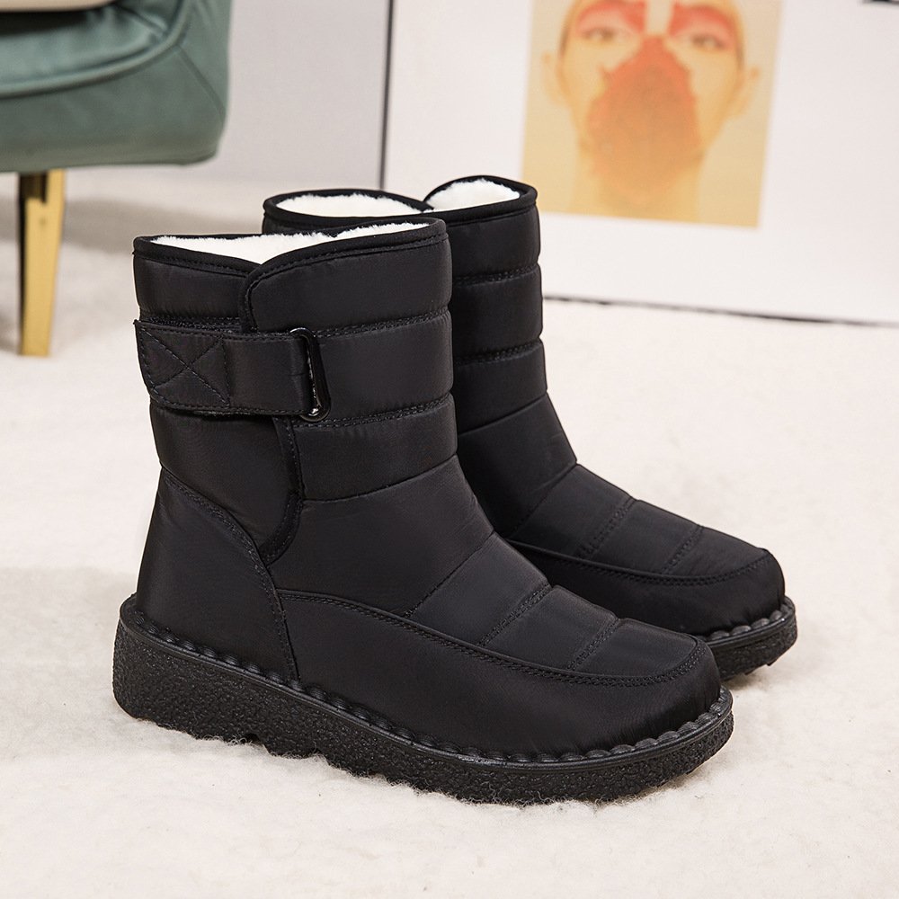 Footwear Wholesale Outdoor Fashion Ankle Boots Plush Warm Winter Waterproof Fluffy Warm Plush Snow Boots Women