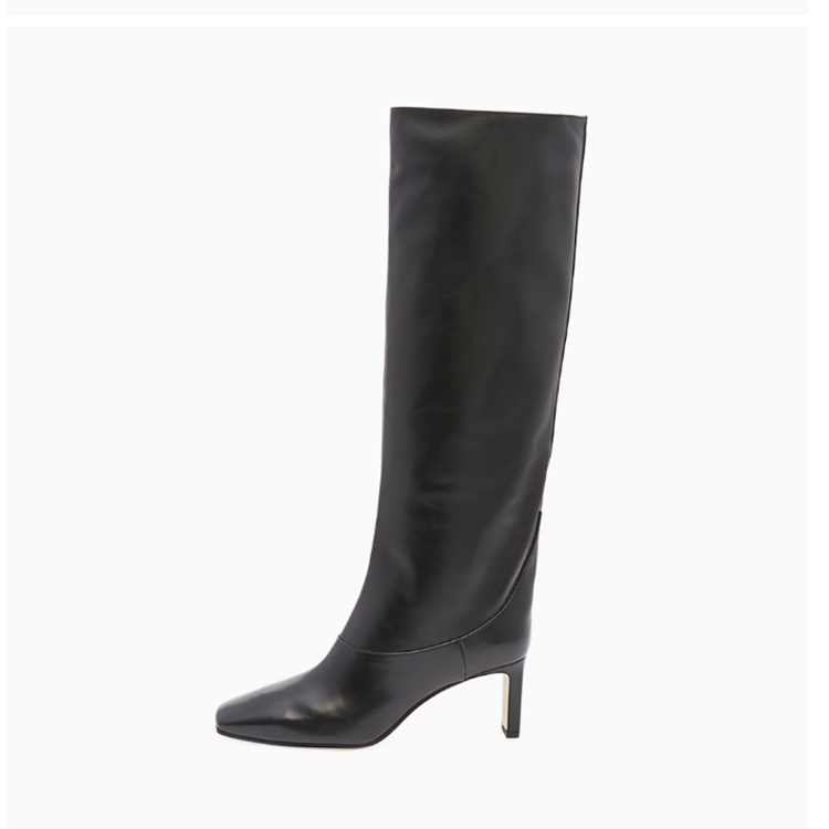 Ladies wholesale brand knee high boots strange heel high quality leather shoes designer woman boots