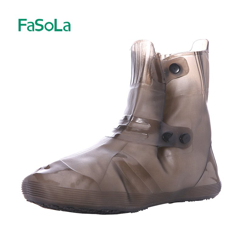 Fasola Rain Durable Transparent Protective Rain Boots Waterproof Foldable Soft Non-slip Reusable Silicone Shoe Cover
