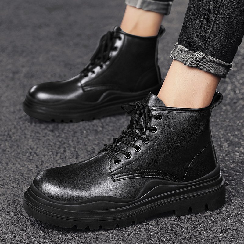 New product hot style men's casual shoes cowhide plus velvet fashion boots