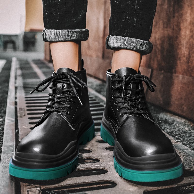 New product hot style men's casual shoes cowhide plus velvet fashion boots