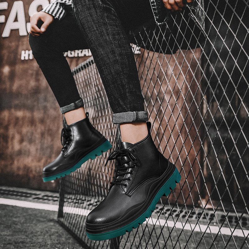 New product hot style men's casual shoes cowhide plus velvet fashion boots