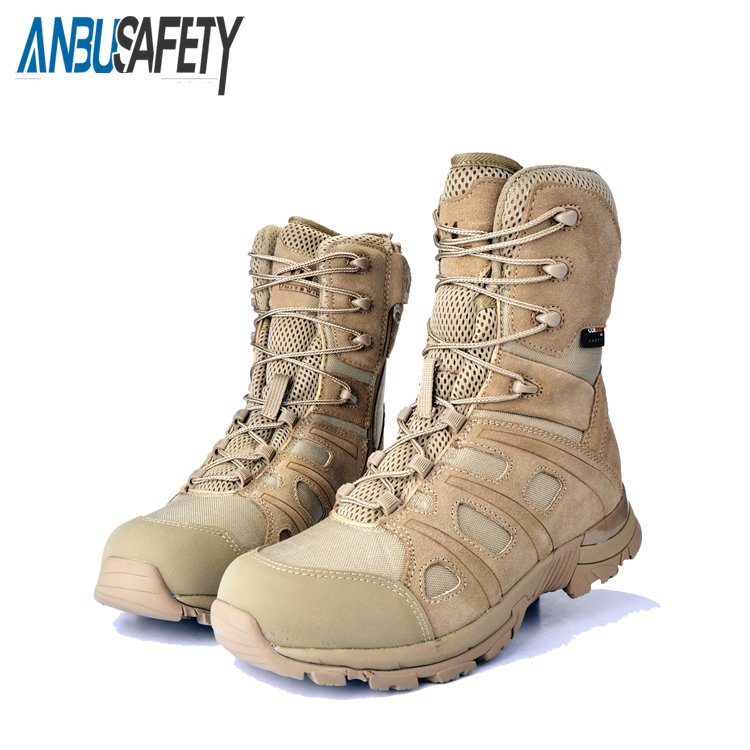 Brown waterproof shoes leather desert tactical boots