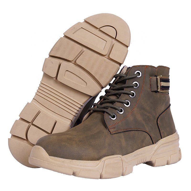 2022 Manufacturer Custom Men's Leather Boots Genuine Ankle Boots Casual Lace Up Boots