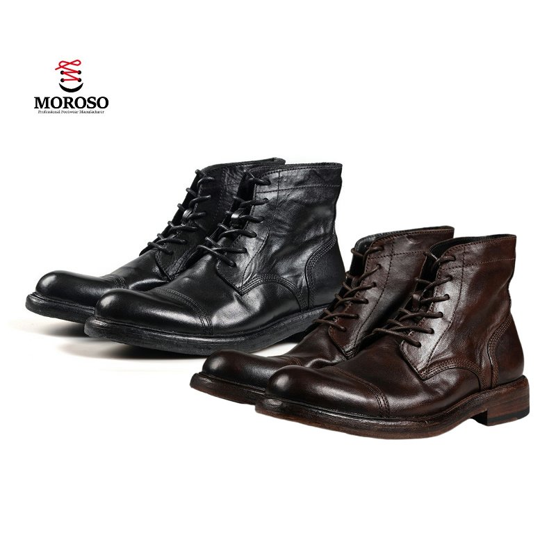 Washed Horse Skin Goodyear Welted Leather Men's Boot Goodyear boots CUSTOM BOOTS