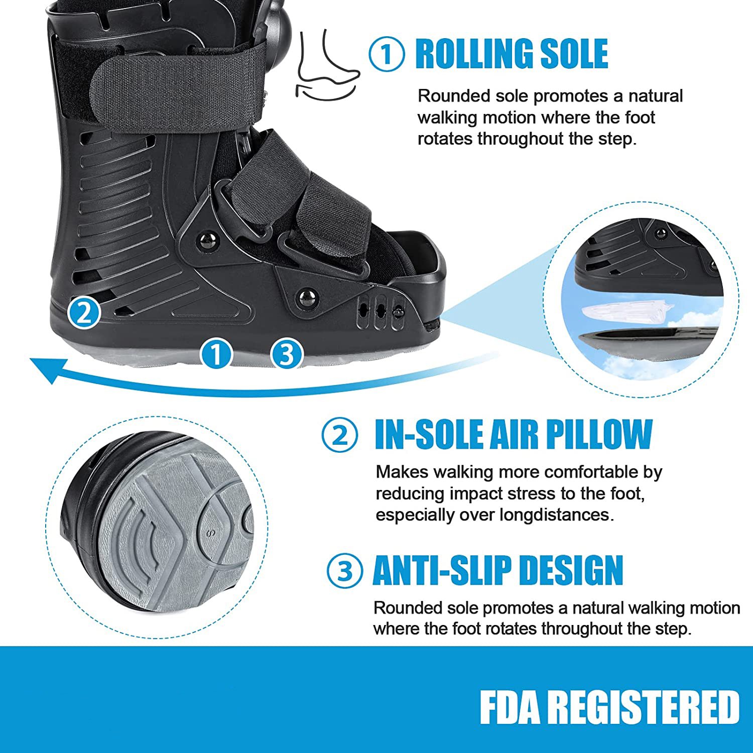 Short Air Ankle Walker Walking boots Orthopedic