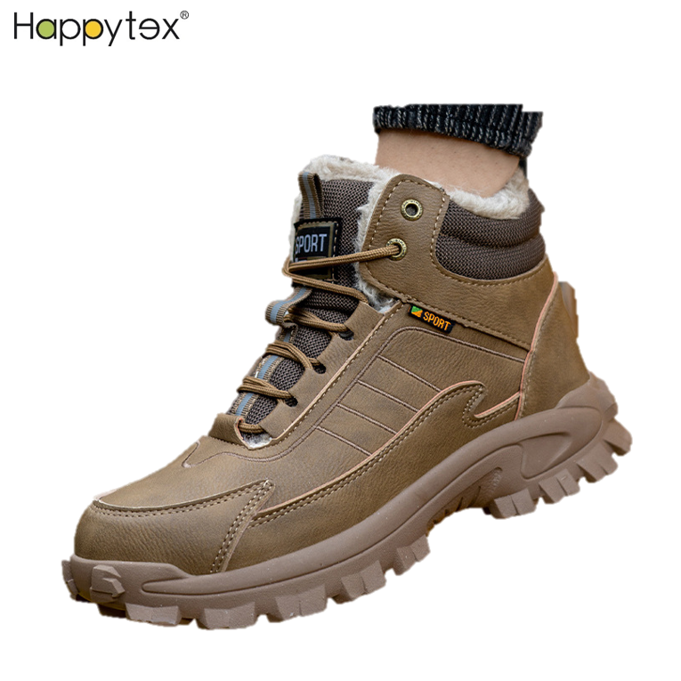 Hot Sale Warm Anti Smashing Wear-resistant Safe Steel Toe High Top Wool Winter Safety Shoes Men Industrial Working Boot