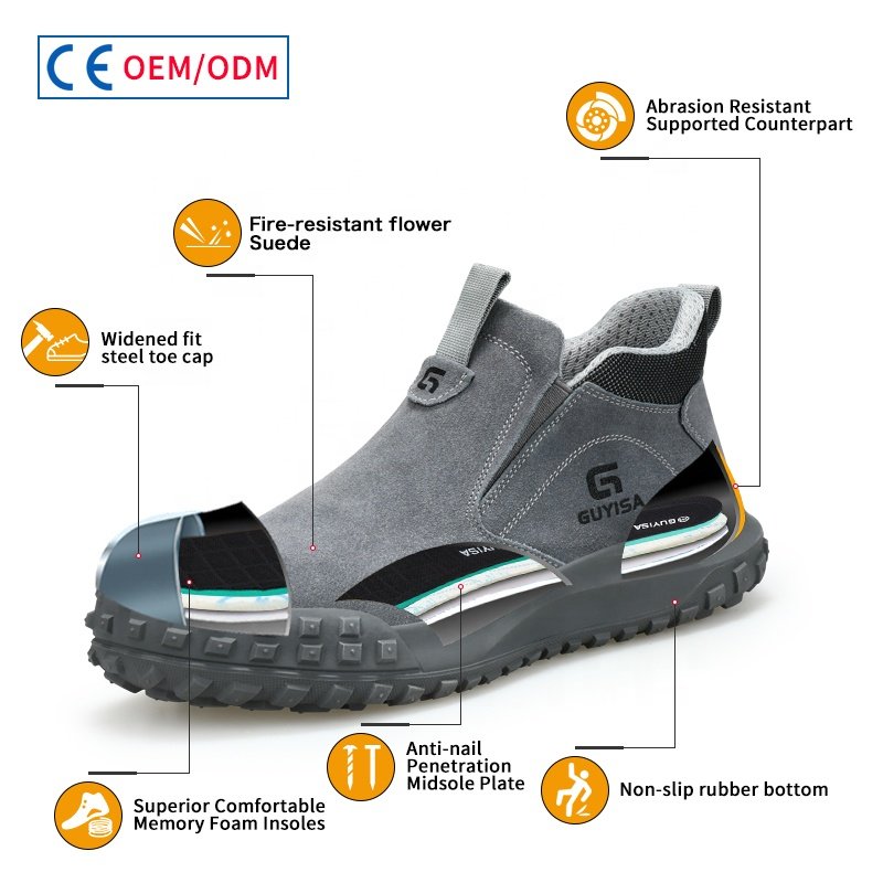 GUYISA Fashion Safety Boots Welders work anti-scalding steel toe safety boots