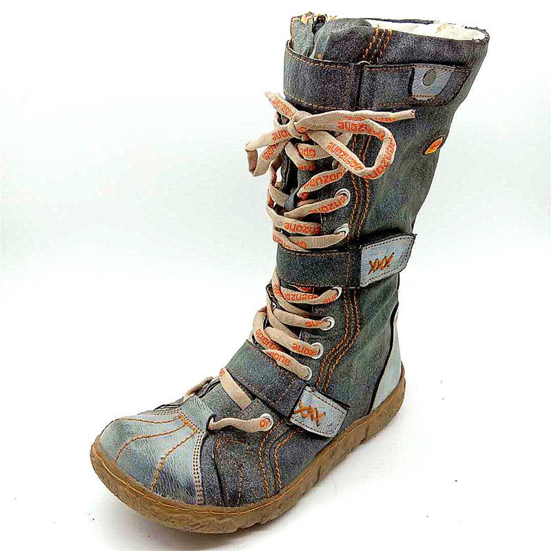 The New Arrival Large Size Loose Thick Thick Inner Women's Snow Boots Genuine Leather