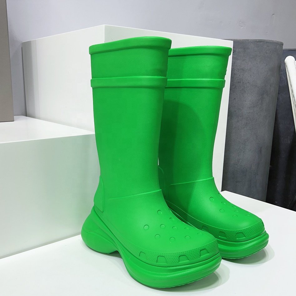 men and women Knee High Flat Platform luxury designer boots women Designer Rain Boots