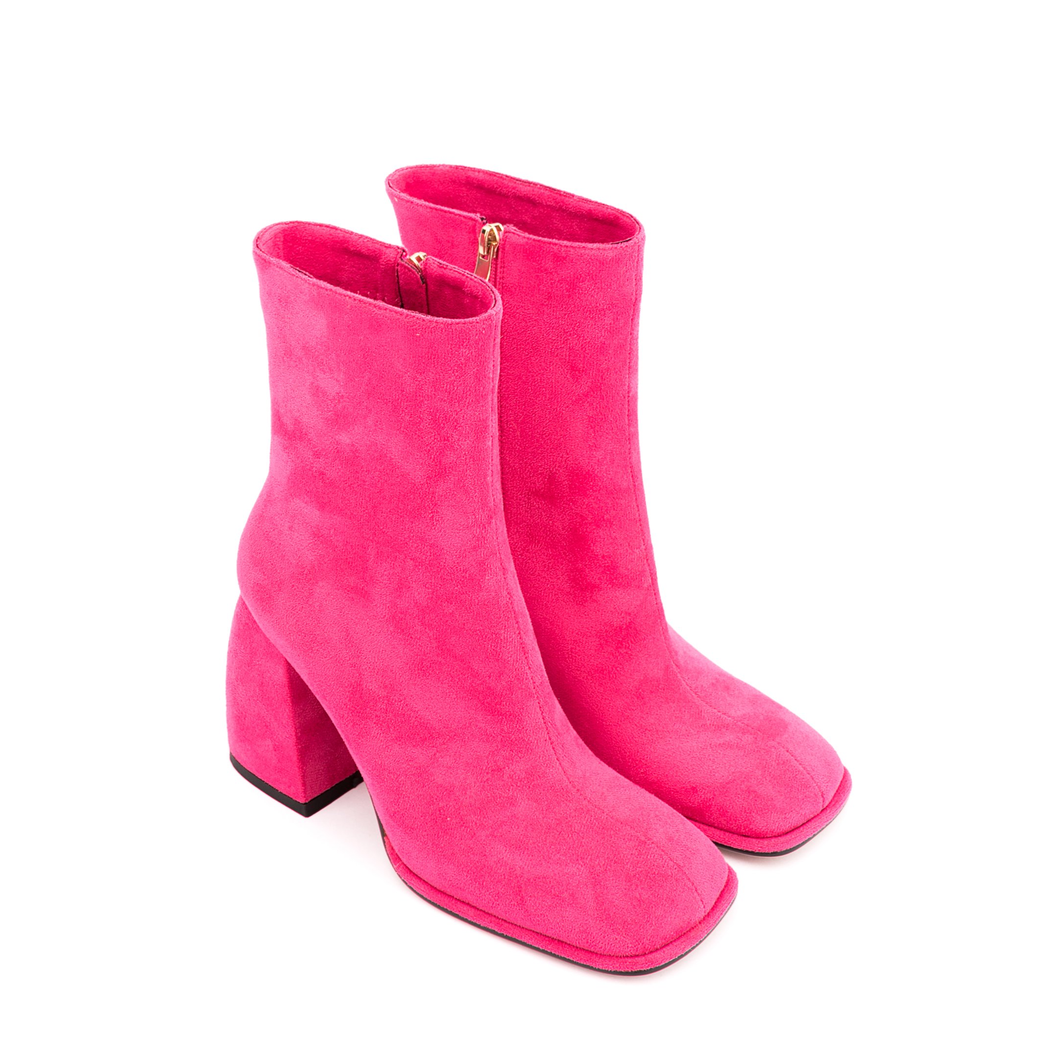 New Fashion Women Winter Boots Latest Design Female Faux Suede Block High Heel Shoes Sexy Square Toe Thick Heels Lady Boots