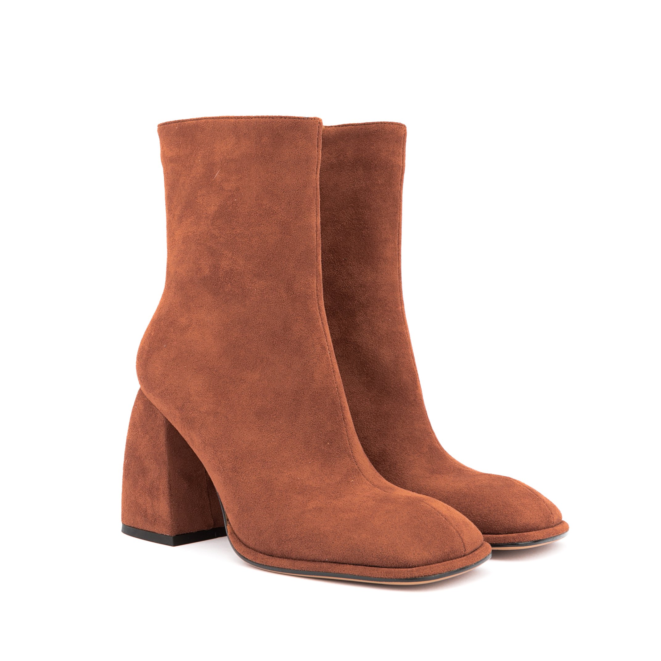 New Fashion Women Winter Boots Latest Design Female Faux Suede Block High Heel Shoes Sexy Square Toe Thick Heels Lady Boots