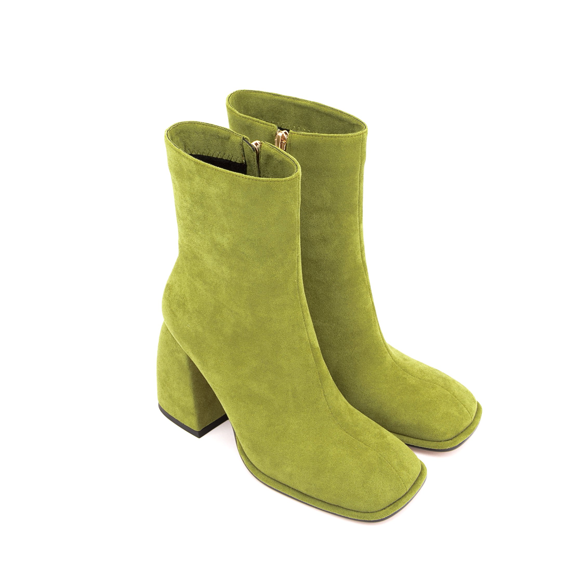 New Fashion Women Winter Boots Latest Design Female Faux Suede Block High Heel Shoes Sexy Square Toe Thick Heels Lady Boots