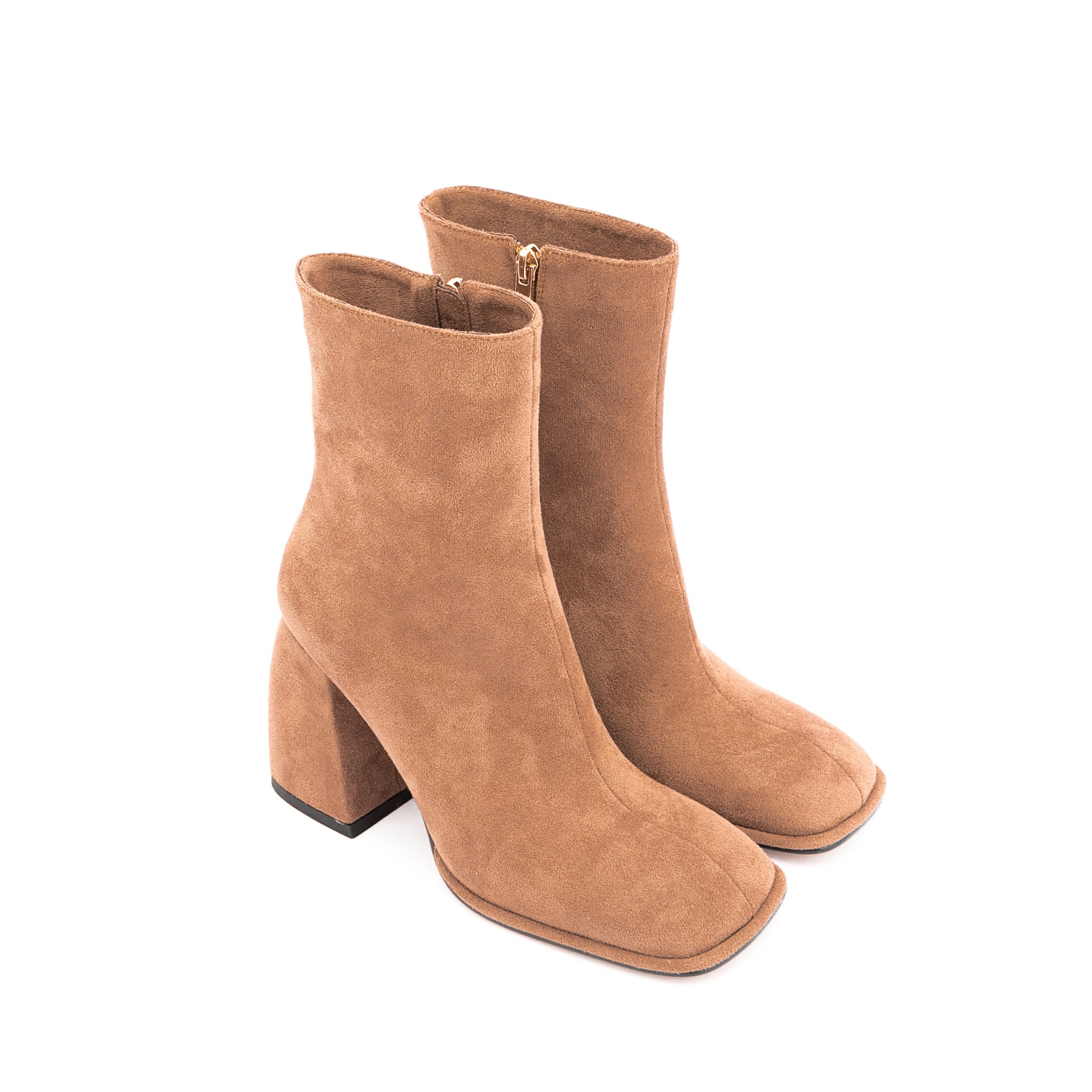 New Fashion Women Winter Boots Latest Design Female Faux Suede Block High Heel Shoes Sexy Square Toe Thick Heels Lady Boots