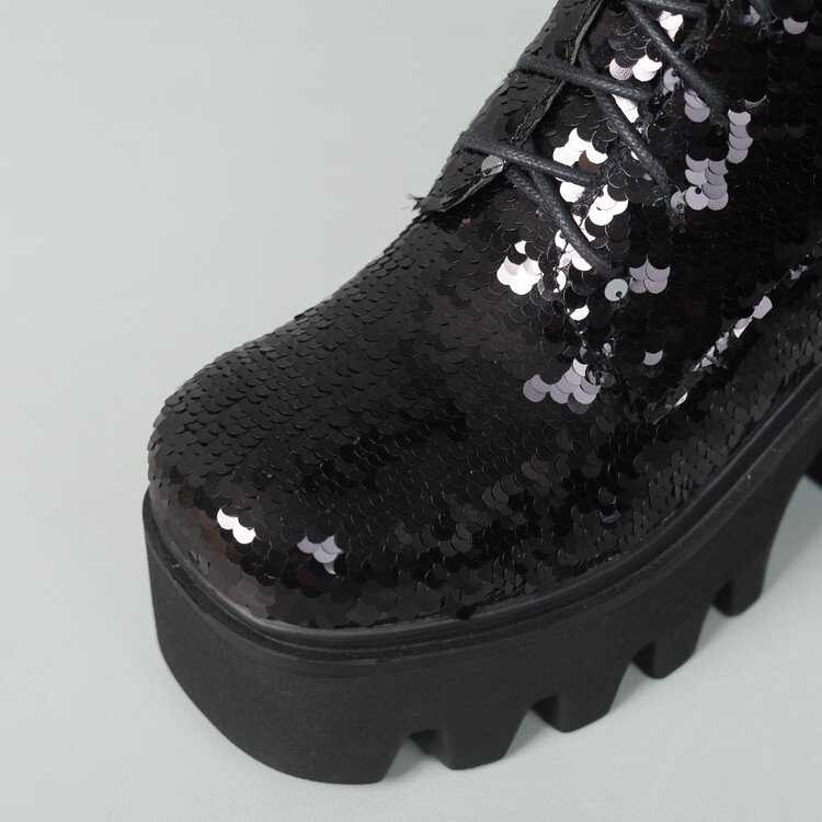 women boots 2023 autumn winter newest wholesale fashion designer sequins boots for lady mid-calf boot high heel women shoes