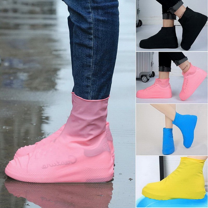 Silicone WaterProof Shoe Covers Lip-resistant Rubber Rain Boot Rain Gear Overshoes Accessories for Outdoor Rainy Day