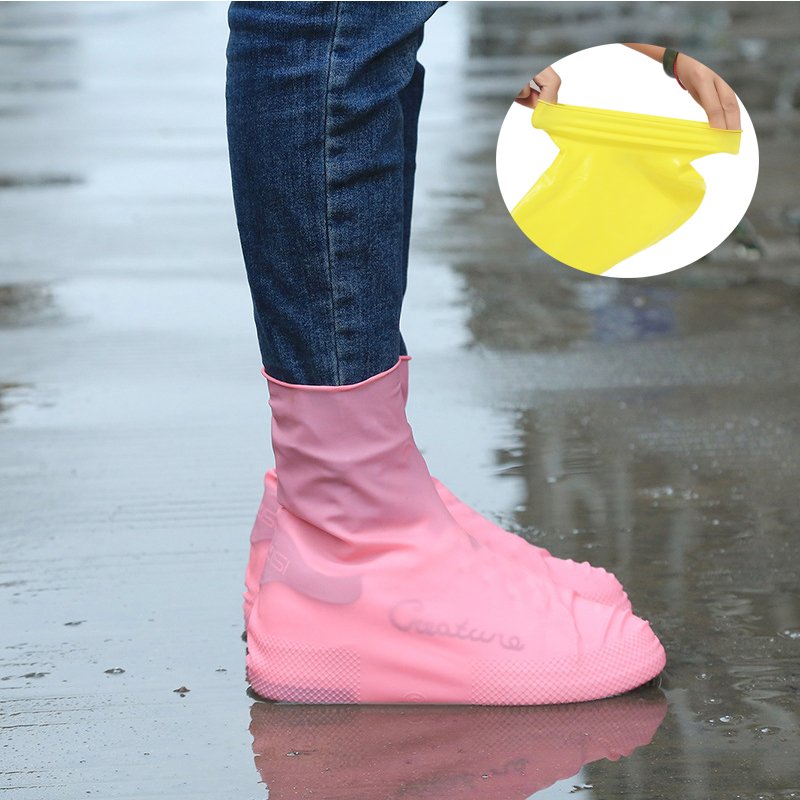 Silicone WaterProof Shoe Covers Lip-resistant Rubber Rain Boot Rain Gear Overshoes Accessories for Outdoor Rainy Day