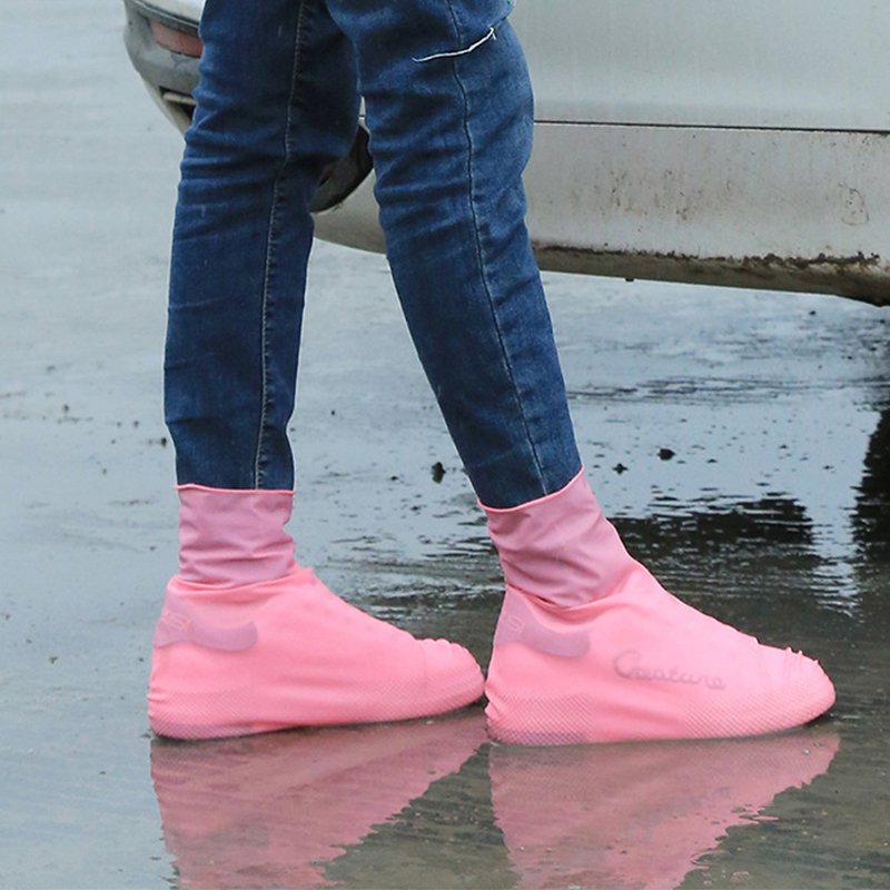 Silicone WaterProof Shoe Covers Lip-resistant Rubber Rain Boot Rain Gear Overshoes Accessories for Outdoor Rainy Day