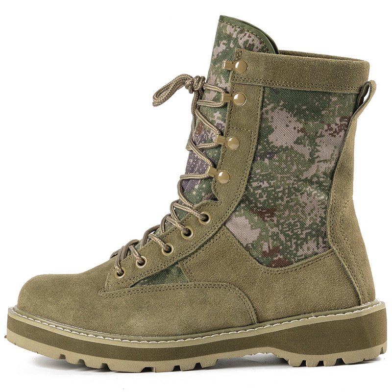 Custom Wholesale Leather Outdoor Protective Ankle Walking Hunting Men Camouflage Tactical Boot