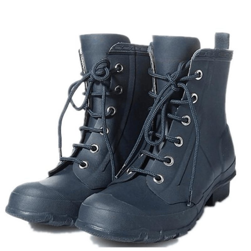 Latest Design Easy-on Fashion Top Lace Half Rain Boots Women's Rubber Rain Boots