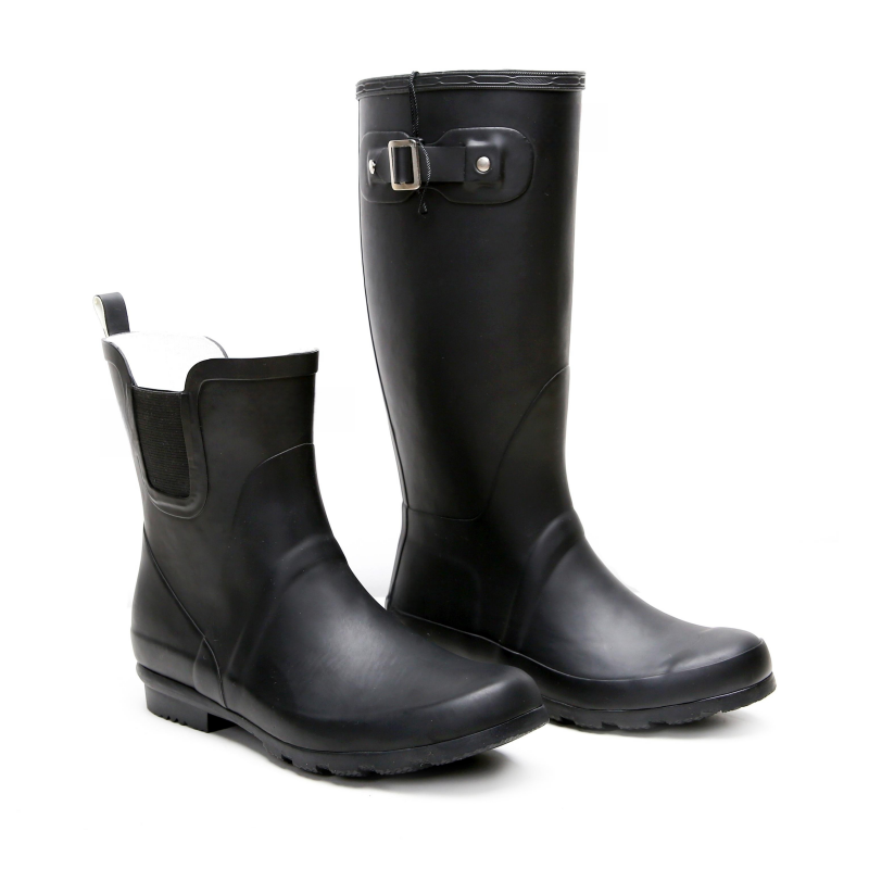 Latest Design Easy-on Fashion Top Lace Half Rain Boots Women's Rubber Rain Boots