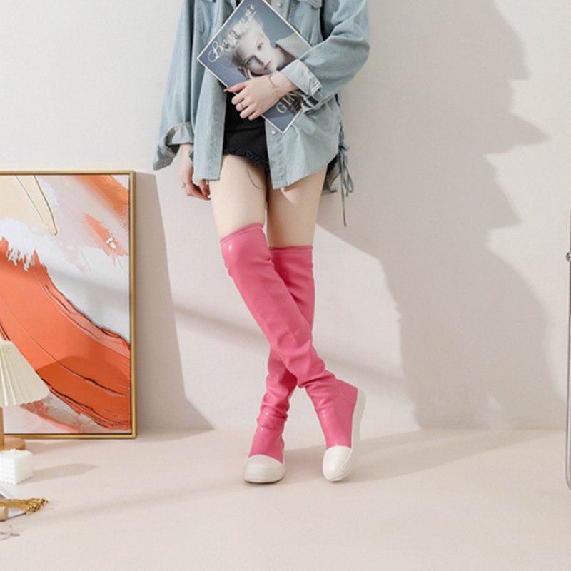 Candy Colored High Top Shoes Coarse Shoelaces For Sneaker Ricks Casual Shoes Boots Women'S High Top Flat Owens Boots