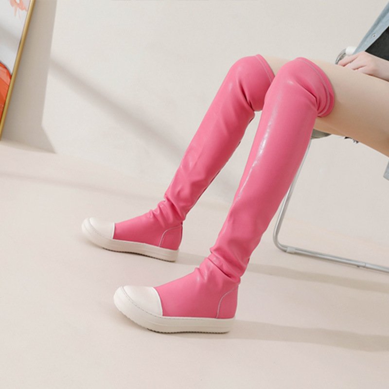 Candy Colored High Top Shoes Coarse Shoelaces For Sneaker Ricks Casual Shoes Boots Women'S High Top Flat Owens Boots