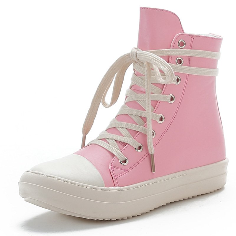 Candy Colored High Top Shoes Coarse Shoelaces For Sneaker Ricks Casual Shoes Boots Women'S High Top Flat Owens Boots