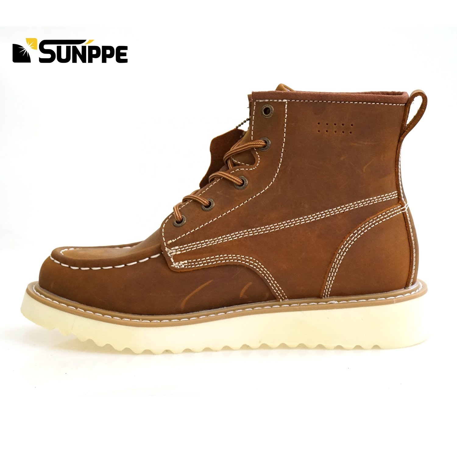 Custom crazy horse leather EN20345 S3 half knee cowboy good welt year shoes safety boots