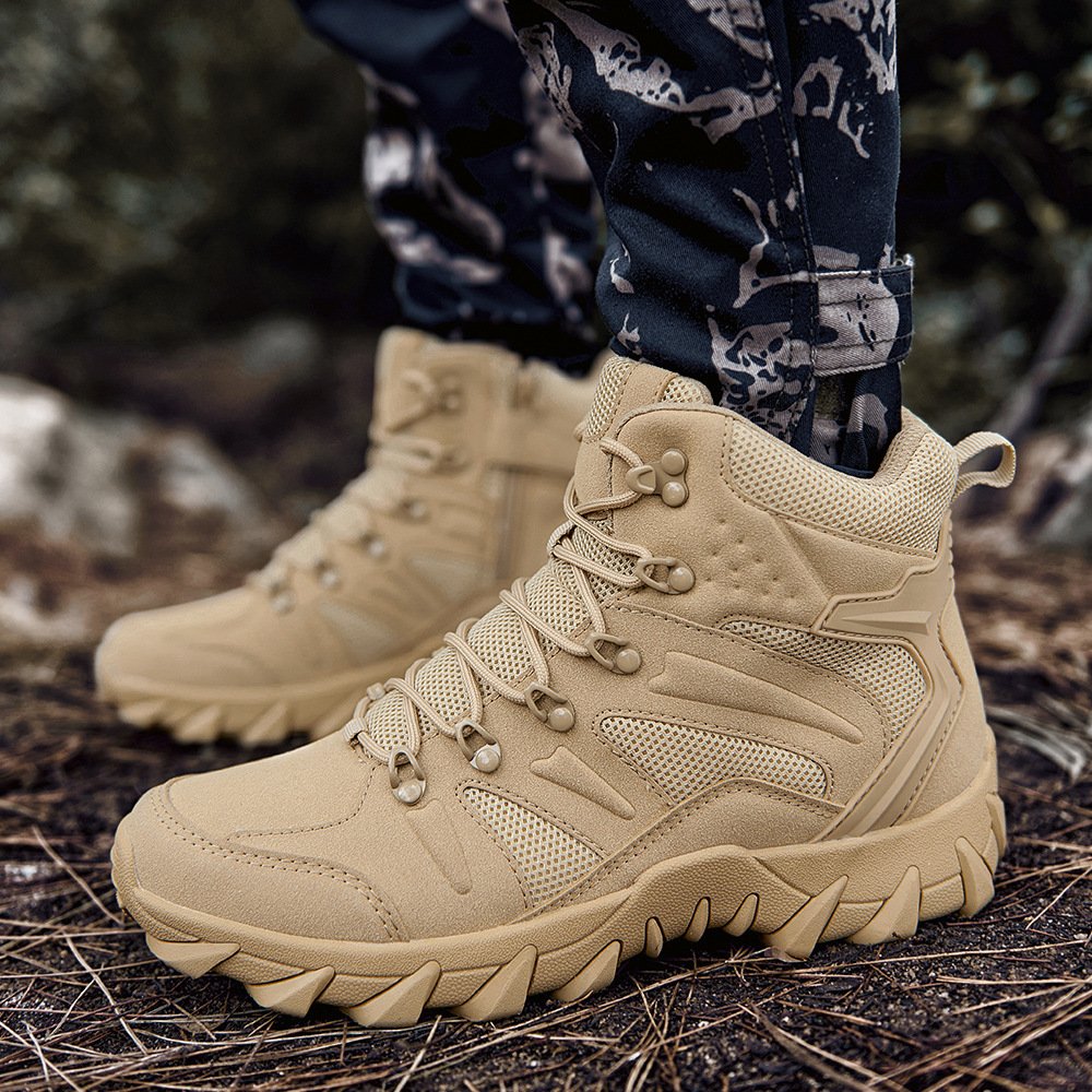 JinTeng Factory Wholesale Rubber Outsole Leather Fabric Upper Tactical Supplies Outdoor Activity Boots Jungle Desert Boots