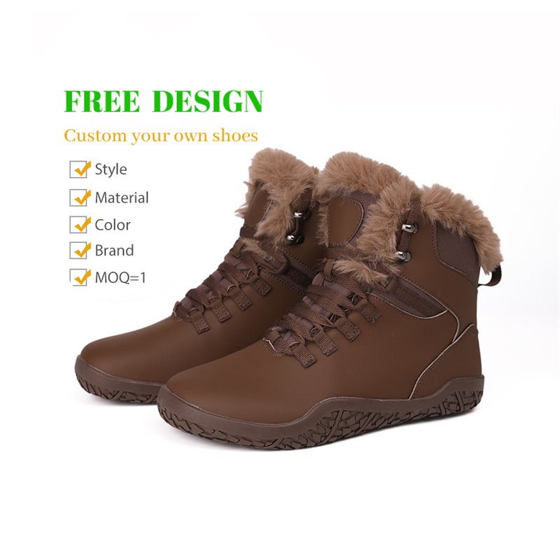 Custom Logo Lightweight Winter Microfiber Leather Anti-slip High Top Work Boots Hiking Boots Trekking Barefoot Shoes