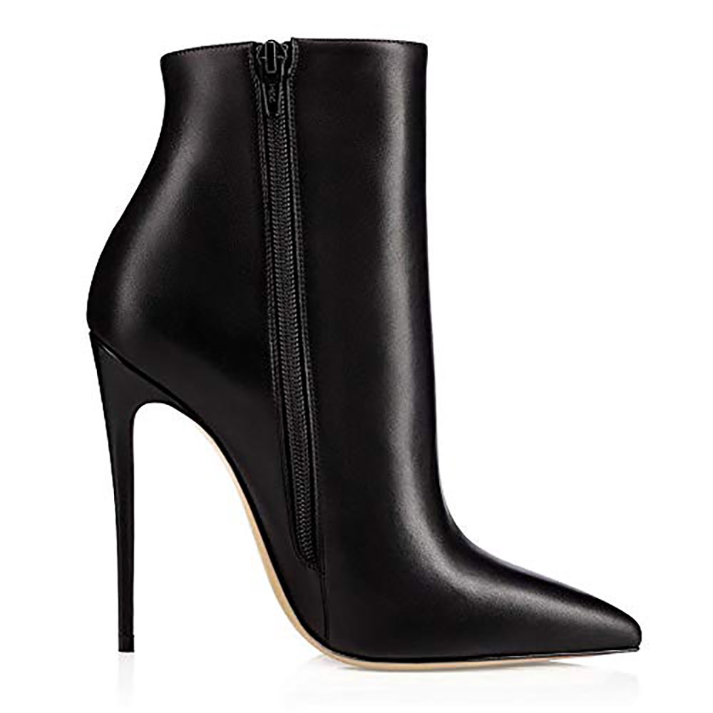New fashion leather plain 12cm high heels boots women shoes