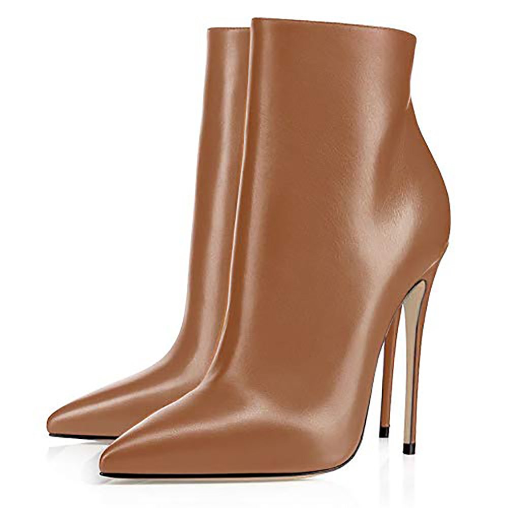 New fashion leather plain 12cm high heels boots women shoes