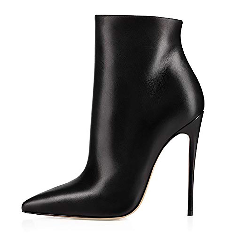 New fashion leather plain 12cm high heels boots women shoes