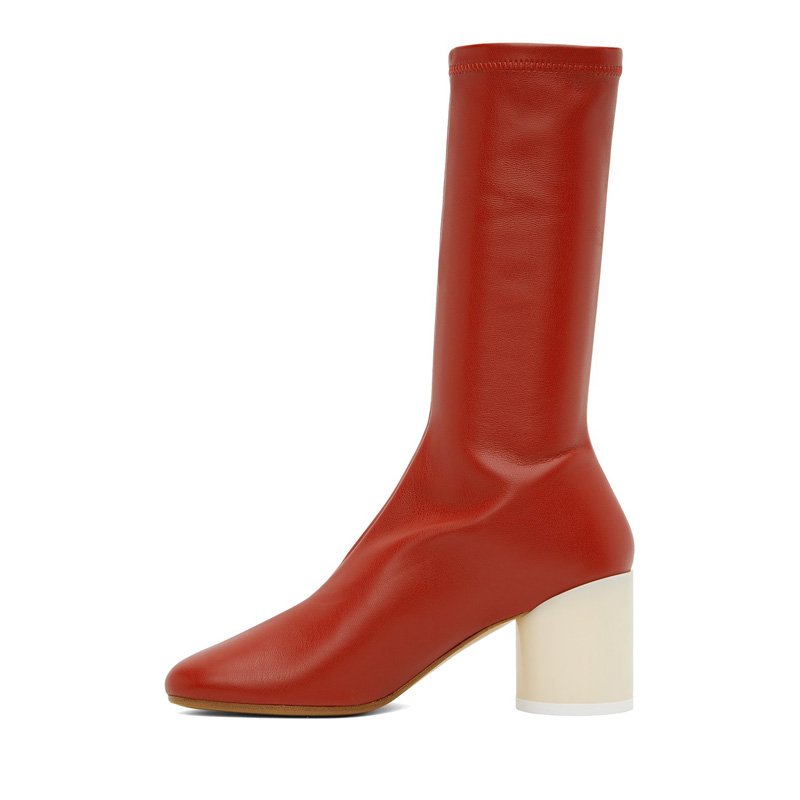 2024 Custom Logo Women Long Boots Shoes Chunky Round Heel Design Lady Luxury Knee High Boots Elegant High Heel Thigh High Boots