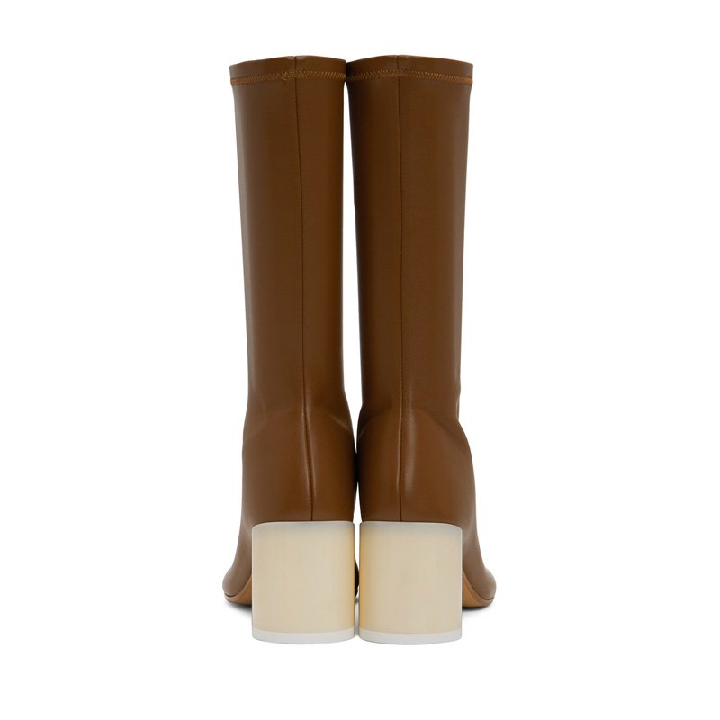 2024 Custom Logo Women Long Boots Shoes Chunky Round Heel Design Lady Luxury Knee High Boots Elegant High Heel Thigh High Boots