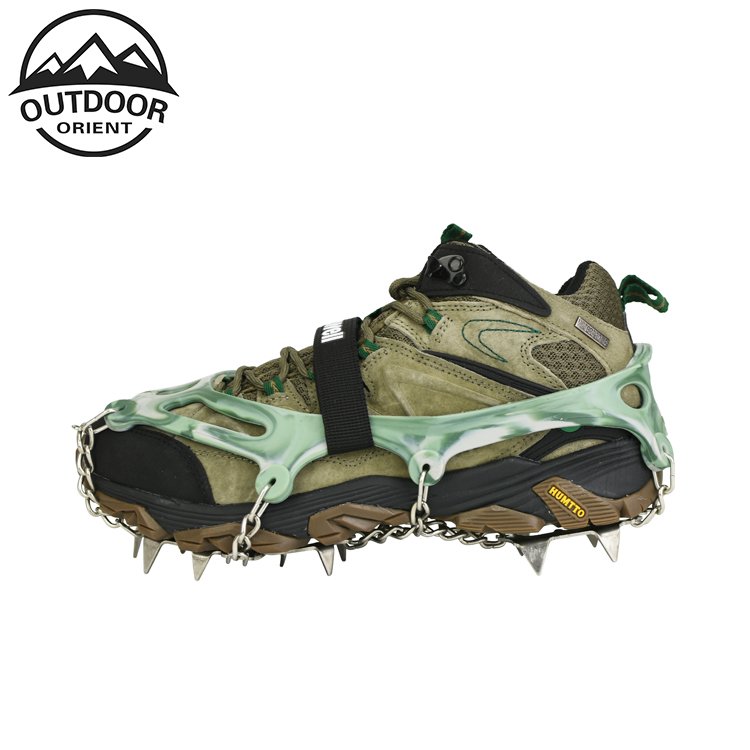 13-Teeth 2 Color Sports Anti-Slip Ice Gripper Cleats Shoe Boot Grips Crampons Chain Spike Snow for Hiking Climbing
